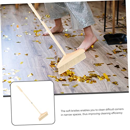NOLITOY Indoor Outdoor Telescoping Broom Soft Bristle Brush for Floor Cleaning Detachable Handle Easy to Store