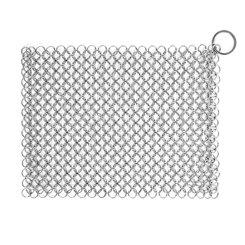 Outset Chain Mail Cast Iron Cleaner and Scrubber Tool - size: 8" x 6" Scrubber