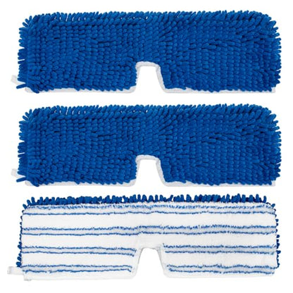 3 Pack Mop Heads Replacements for Ocedar Dual-Action Flip Mop, Spin Mop Replace Heads with Microfiber&Chenille Mop Refills Double Sided for All Floor Dry/Wet Use,Machine Washable,Reusable Mop Pads - color: 3 Pack Blue Chenille Flip Mop Pads