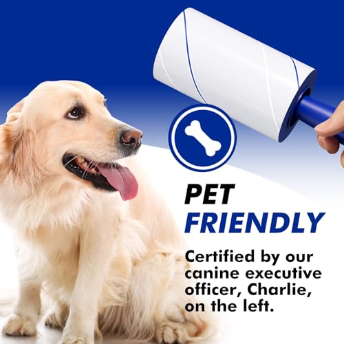 Lint Rollers for Pet Hair Extra Sticky, 1320 Sheets (12 Refills Mega Value Set), Portable Pet Lint Remover for Clothes, Furniture, Carpet, Dog & Cat Hair Removal - size: 12 Refills + 1320 Sheets