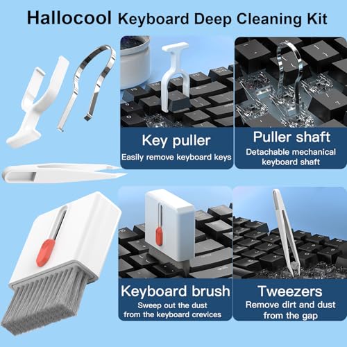 32 in 1 Multi-Functional Cleaning Kit for Electronics Devices, Mobile Phones, Computer, Monitor, Earbuds, Headphones, Laptop, Camera, Lens Portable White Electronic Cleaning Kit (Black) - color: Black