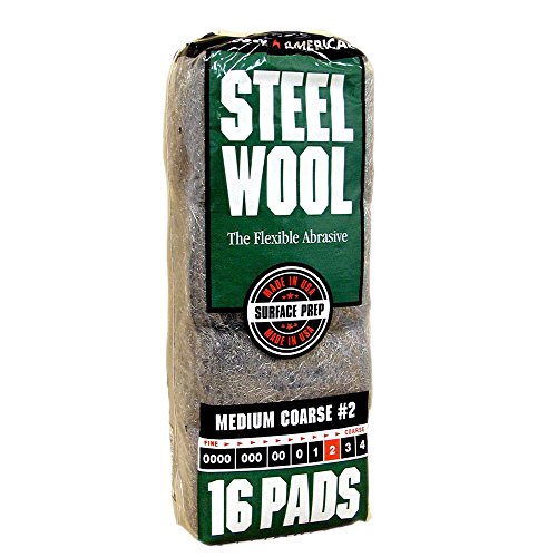 Homax - 33873161059 Steel Wool, Medium Coarse Grade #2, 16 Pads - size: 16 Pads, style: Medium Coarse Grade #2