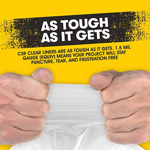 60 Gallon Clear Trash Bags - (Huge 100 Pack) - 38" x 58" - 1.5 MIL (Equivalent) - CSR Series - Heavy Duty Industrial Liners Clear Garbage Bags for Recycling, Contractors, Storage, Outdoor