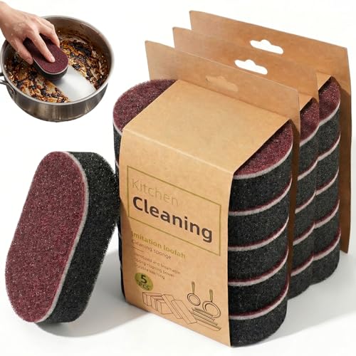 Cleaning Sponges Eraser，2026 New Heavy Duty Scouring Pad，Dish Sponges Kitchen，Shower and Tub Scrubber Sponge for Kitchen, Bathroom, Sink, Floor and Home Cleaning (15 pcs) - color: 15 Pcs