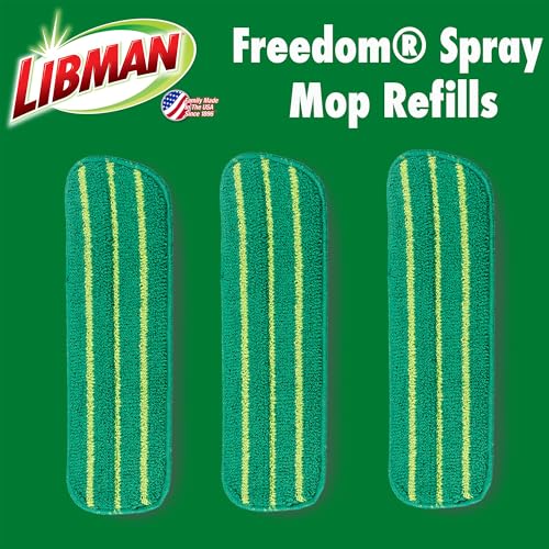 Libman Freedom Spray Mop Refill | Microfiber Mop | Household Essentials | Hardwood Floor Cleaner | Wall Mop | Cleaning Supplies | Floor Mop | Three Replacement Heads - style: 3 Pack Refill