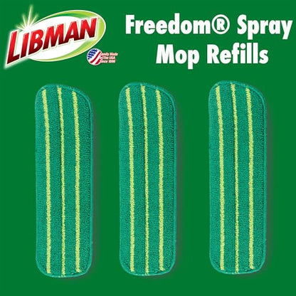Libman Freedom Spray Mop Refill | Microfiber Mop | Household Essentials | Hardwood Floor Cleaner | Wall Mop | Cleaning Supplies | Floor Mop | Three Replacement Heads - style: 3 Pack Refill