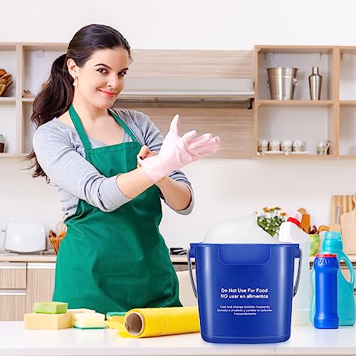 Roshtia 6 Pcs 3 Quart Cleaning Bucket Small Sanitizing Square Bucket Detergent Pail for Home Commercial Restaurant Kitchen Office School (Dark Blue) - color: Dark Blue