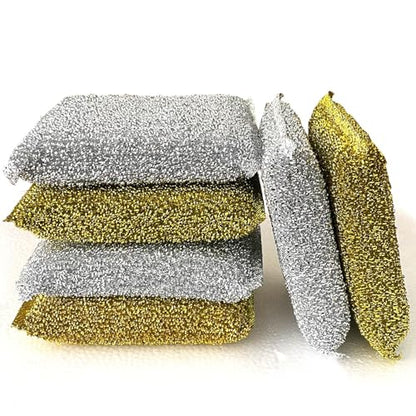 Dish Sponges Kitchen Scrubber - 6 Pack Non Scratch Steel Wool Scrubber Esponjas para Lavar Platos Multipurpose Thickened Sponges for Cleaning Dishes, Pans, Pots