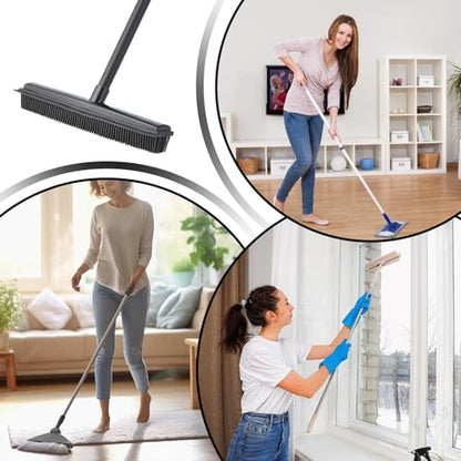 Carpet Scrub Brush | Long Handle Quick-Dry Broom - Carpet Scrubber Brush Pet Hair Remover,for Floor Shower Bathroom Bedroom Living Room Kitchen Tile Hardwood Wall Window Patio Garage