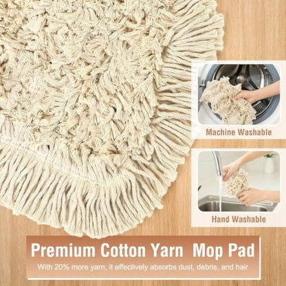 Commercial Dust Mop Replacement Head,Washable Wedge Cotton Dry Floor Duster Mop Pad Refills for Wall Hardwood,Laminate,Vinyl,Tile Floors,Home,Warehouse,2 Pack,Blue - color: Wedge Dust Mop Pad-blue2