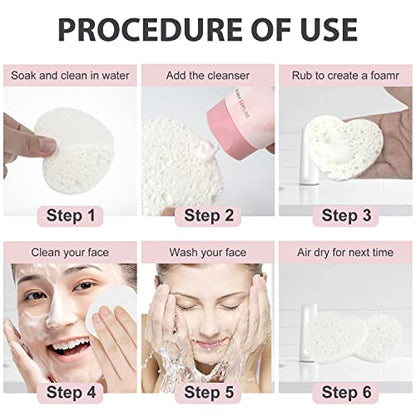 50-Count Facial Sponges Compressed, 100% Natural Cellulose Face Sponge Professional Cosmetic Spa Sponges for Face Cleansing, Exfoliating Mask, Makeup Removal for Travel and Home, White - color: 50- Pack White