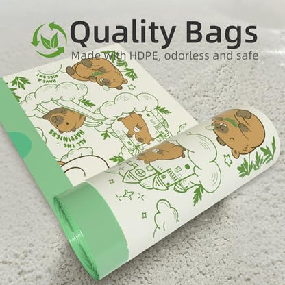 13 Gallon Trash Bags with Printed Design and Drawstring, Leakproof and Odor Control Garbage Bags Tall Kitchen, Tear-Resistant Kitchen Trash Bags for Home, Portable Garbage Bags, 50 Count - style: Capybara-13 Gallons