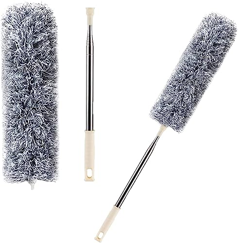 Fan Cleaning Mop Microfiber Duster with Extension Pole, Extra Long 100 inches, Adjustable, Bendable Head, Extendable Duster for Cleaning High Ceiling Fan, Interior Roof, Gap Dust