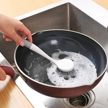 2Pcs Long Handle Dish Brushes Dish Brush with Handle Kitchen Scrub Brushes for Cleaning Pots Pans Sink