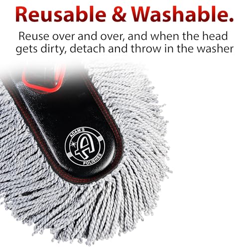 Adam's Polishes Microfiber Duster – Exterior Soft Premium Large Car Duster Kit Extendable Handle with Long Pole, Safe On Paint & Removes Dust, Pollen, Dirt, Cotton, Hair & More