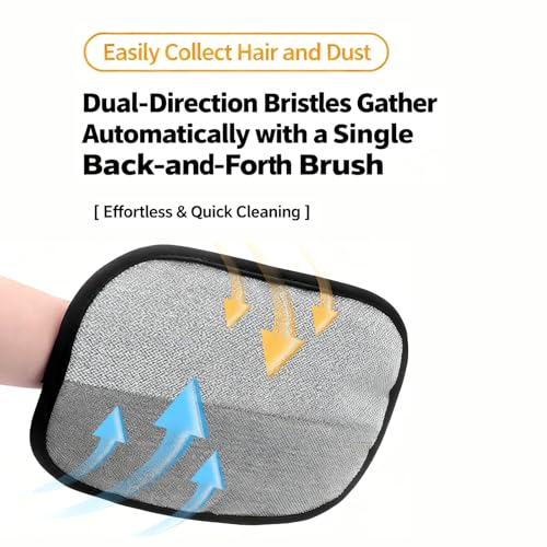 Pet Hair Removal Gloves for Dogs and Cats 2-Pack, Five-Finger Electrostatic Pet Hair Remover, Reusable Shedding & Lint Cleaning Gloves for Clothes Sofa Carpet Car Seats