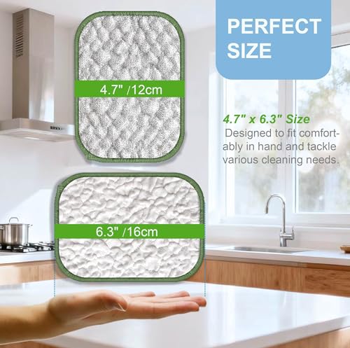 6PCS Double-Sided Non-Scratch Cleaning Cloths - Reusable Scrub Pads & Dish Cloths, Fast-Dry & Odor-Resistant for Non-Stick Pans, Glass, Stovetops & Sinks