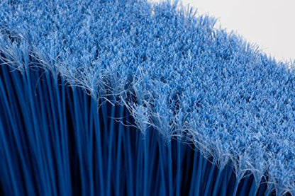 SPARTA 41082EC14 Plastic Color Coded Broom, Flagged Bristles, Long Broom With Angled Head For Large Debris, 56 Inches, Blue, (Pack of 12) - color: Blue