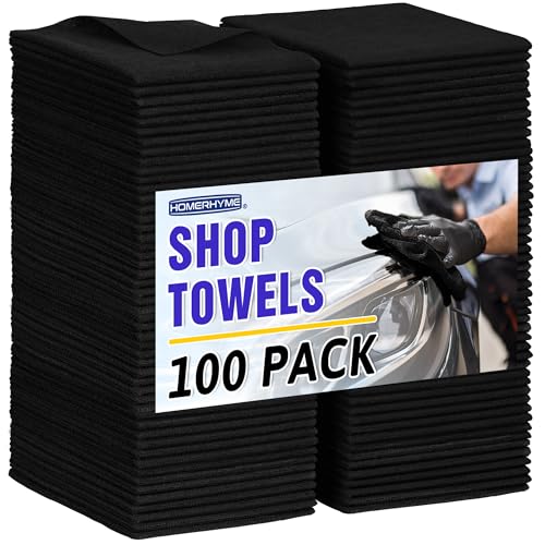 Microfiber Cleaning Cloth, 100 Pack Black Cleaning Rags Microfiber Towel Bulk Absorbent Lint-Free Wash Cloths, All-Purpose Towels for Cars, Shop, Automotive, Garage, Home & Kitchen - color: Black, style: 100 Pack