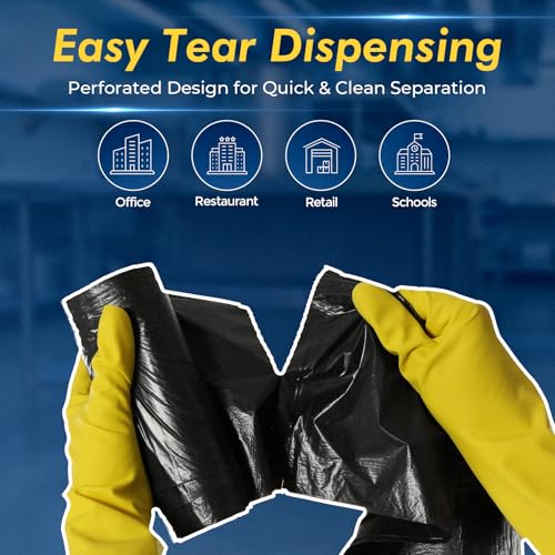 Delxo 30-33 Gallon Trash Bags, 1.2 Mil Commercial Black Garbage Bags, 32” x 38” Medium Duty Large Plastic Trash Bags, Commercial Liners for Office, Retail & Paper Waste, Made in USA, 100 Count
