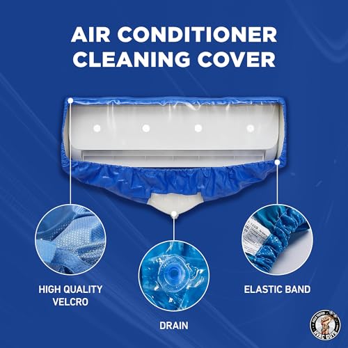 Leak Saver Mini Split Cleaning Bag | 360 Waterproof Design | Fits Systems 38in - 48in Long | Mini Split Cleaning Kit Includes Overspray Guards and Drain Hose - size: Large (For Systems 38in - 48in)
