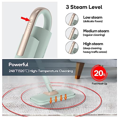 Newbealer Steam Mop NB602N bundle with 8 Washable Microfiber Pads