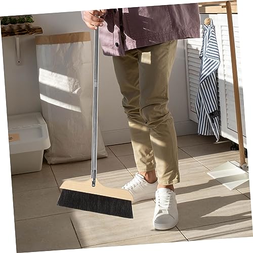 Hemobllo Long Handle Soft Bristle Floor Cleaning Broom Static Dust Sweeper for Home Kitchen Garbage Sweeping Tool with Easy Screw Assembly
