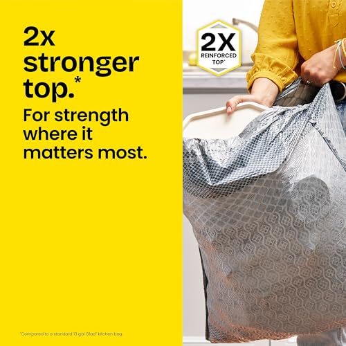 Glad ForceFlex MaxStrength Kitchen Trash Bags, Rip and Tear Resistant, Fresh Clean Scented Large Garbage Bags, Odor Control, Febreze Freshness, 20 Gallon Trash Bags, 80 Count - size: 80 Count (Pack of 1)