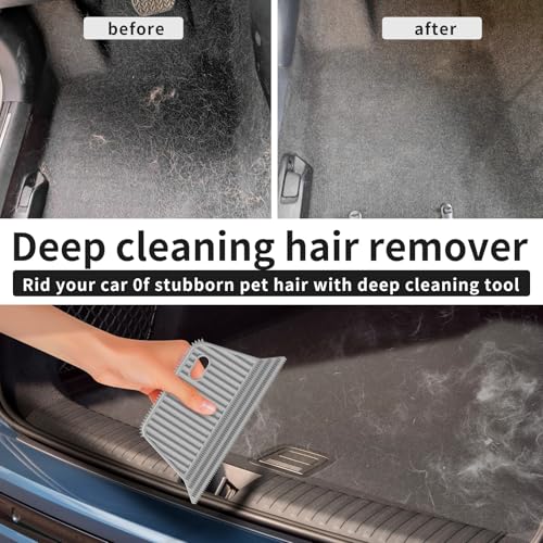 Carpet Rake 60" Long Handle, Pet Hair Removal Broom with Metal Fabric Edge | Carpet Scraper for Matted Carpet, Fluffs Carpets Rugs Mats, Works on Couch Stairs Furniture, Removes Dog Cat Pet Hair Easily