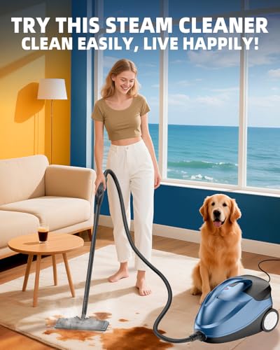 Steam Cleaner, Steam Cleaner For Home, Handheld Steam Cleaner With 30 Accessories, 1500W, 230°F High Temperature, Heavy Duty Portable Steamer with 1.5L Tank for Home Floor Cleaning