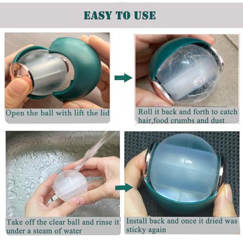 2 Pack Reusable Gel Lint Roller Ball for Pet Hair, MUEDRT Washable Small Lint Remover for Clothes, Portable Sticky Pet Hair Remover for Clothes Traveling Essentials