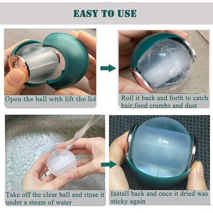 2 Pack Reusable Gel Lint Roller Ball for Pet Hair, MUEDRT Washable Small Lint Remover for Clothes, Portable Sticky Pet Hair Remover for Clothes Traveling Essentials