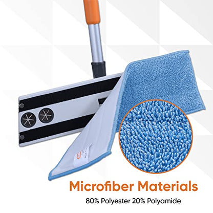 Superio Miracle Mop Set, Kitchen and Bath Cleaning Set with Velcro Mop Head, Microfiber Mopping Pad with Telescopic Handle, for Hardwood Floors, Ceramic, Vinyl, Laminate, Linoleum and More - size: Full Mop