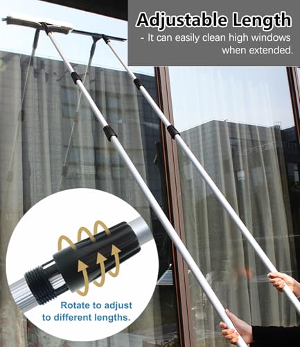 Professional Window Washing Squeegee Kit, Household Window Cleaner & Duster Kit with Extension Pole, Glass Cleaning Tools for Windows & Mirrors(1.75-4.5m(5.7-14.8ft)) - size: 1.75-4.5m(5.7-14.8ft)