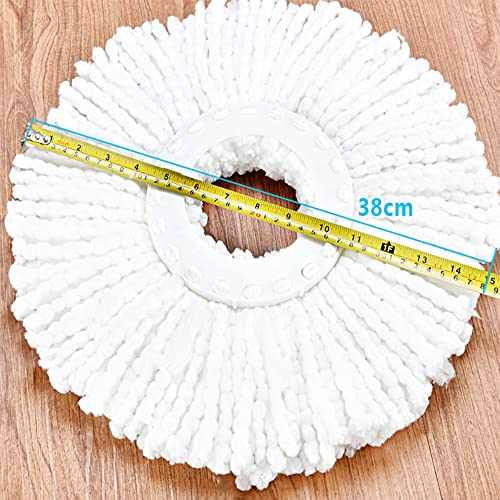 Spin Mop Refills Replacement 360° Microfiber Spin Mop and Bucket Head Round Shape Standard Size Easy Cleaning Spin Mop Systems 6-Pack White - color: White 6 Pack