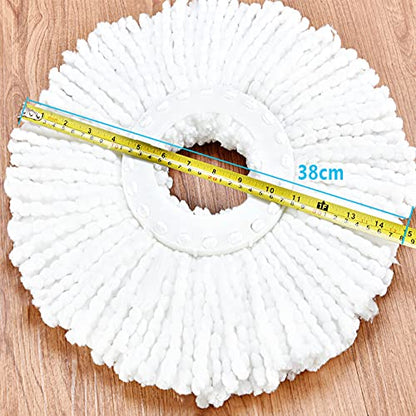 Spin Mop Refills Replacement 360° Microfiber Spin Mop and Bucket Head Round Shape Standard Size Easy Cleaning Spin Mop Systems 6-Pack White - color: White 6 Pack