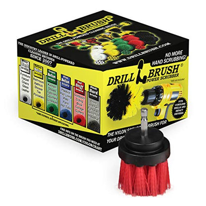 Outdoor Cleaning Brushes - Stiff Bristle Deck Scrubbing Brush - Concrete Scrub Brush - Bird Baths Cleaning Tool - Garden Statues Cleaning Equipment - Granite Headstone Restoration Brush - Siding Brush - color: Red