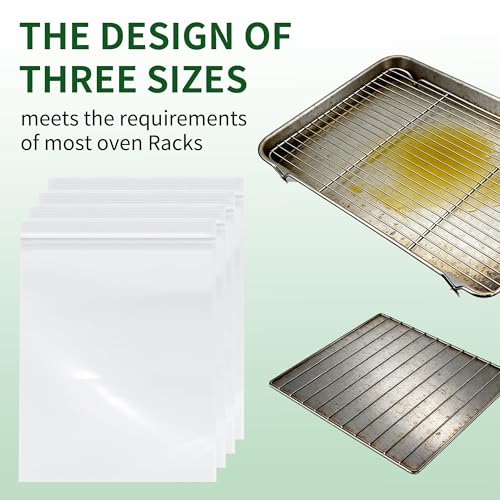 10-Pack Heavy Duty Oven Rack Cleaning Bags,19.7 * 27.5 inch，No Scrub Reusable Leak-Proof Soaking Bags for Grill Grates，Universal Fit for Oven Racks, Griddles and Smoker Grates
