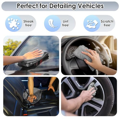 85 Pack Reusable Tear Away Microfiber Cleaning Cloth Roll, 10" x 10" Value Pack Kitchen Towels Washable Cleaning Rag Towels Multi-Purpose Microfiber Dish Cloths for Auto, House, Garage, Kitchen - color: Grey, style: 85 PCS