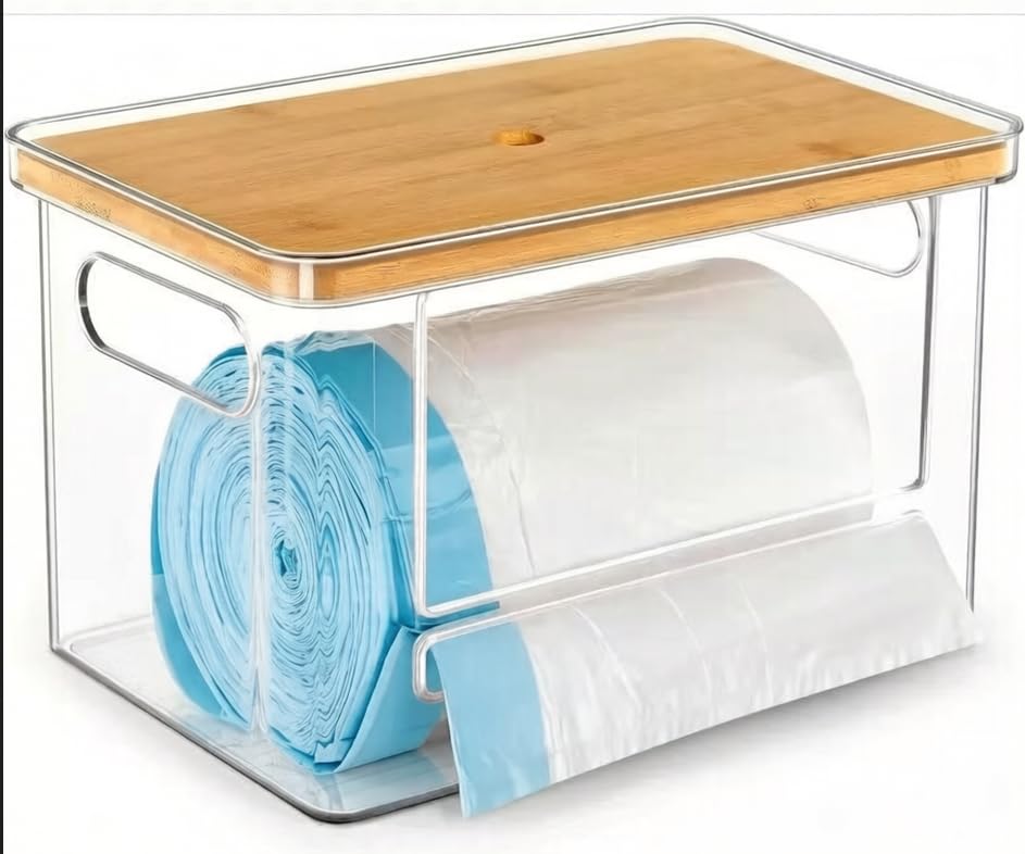 23-33 Gallon Trash Bags with Clear Trash Bag Dispenser | Heavy Duty 1.2 Mil THICK 25 Count with Reinforced Drawstring Compatible with Rubbermaid Brute 23 Gallon Slim Jim & 30, 32, 33 Gallon Trash Can - color: 25 Count