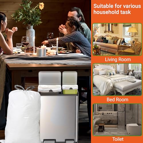 200 Count for Code G Blue & White Compatible with simpIehuman Code G 8-9 Gallon 1.2 Mil THICK Heavy Duty with Reinforced Drawstring Tear Resistant White 100 & Blue 100 Total 200 Count GRAND SAVE! - color: for Code G 200 Blue & White