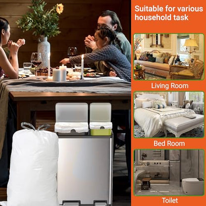 200 Count for Code G Blue & White Compatible with simpIehuman Code G 8-9 Gallon 1.2 Mil THICK Heavy Duty with Reinforced Drawstring Tear Resistant White 100 & Blue 100 Total 200 Count GRAND SAVE! - color: for Code G 200 Blue & White