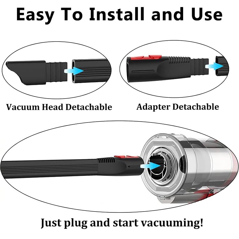 Rubber Material, Ergonomic Design, Crevice Tool, 57.91 CM, Vacuum Attachment