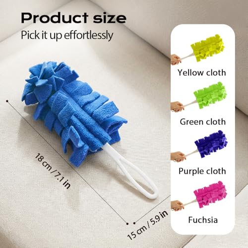 Reusable Dusters for Cleaning, 360° Electrostatic Duster Refills, Washable & Reusable Microfiber Pads Fleece Duster Refill Compatible Tools for Home, Blinds, Car, Pet, Furniture, Fans (5)