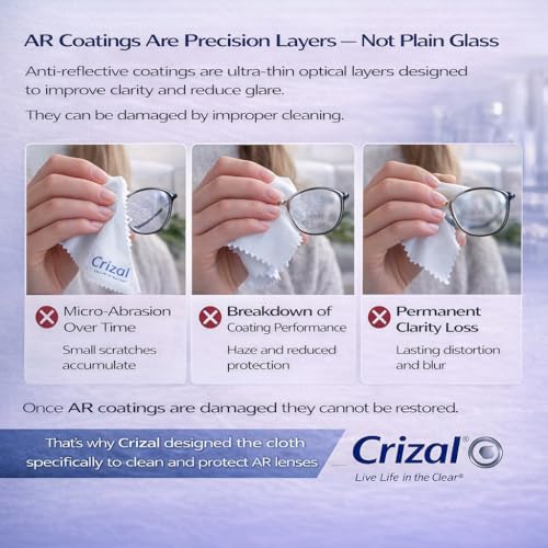 Crizal Eyeglass Cleaning Cloths – 12 Pack Premium Microfiber – Designed & Tested for AR-Coated Lenses – Trusted by Optical Professionals - color: 12 Pack