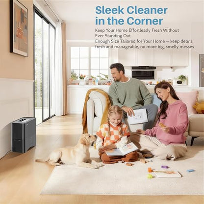 Keenhot Touchless Vacuum Automatic Dustpan - 20Kpa Suction Ultra Fast & Powerful Hair Vacuum for Sweeping Salons Pet Hair Food Dirt Home Kitchen, Compact Space-Saving Electric Canister Vacuum Cleaner - color: Black