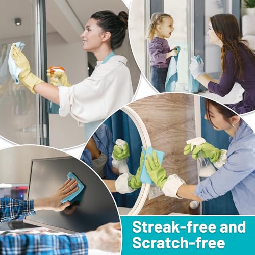 85 Pack Tear Away Microfiber Towels Roll, 10" x 10" Value Pack Reusable Cleaning Towels Absorbent Rags Fast Drying Dishcloths Lint Free Cleaning Wipes for Kitchen House Car - color: Blue, style: 85 PCS