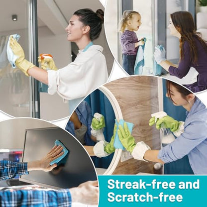 85 Pack Tear Away Microfiber Towels Roll, 10" x 10" Value Pack Reusable Cleaning Towels Absorbent Rags Fast Drying Dishcloths Lint Free Cleaning Wipes for Kitchen House Car - color: Blue, style: 85 PCS
