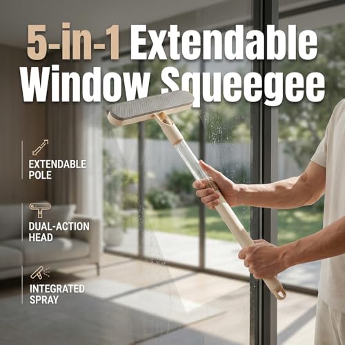 Window Screen Cleaning Brush, 2027 New 2 in 1 Window Cleaning Brush with Adjustable Handle, Mesh Screen Cleaner with Cleaning Solution for Glass, Window Scrubber for Home and Kitchen (Yellow) - color: Yellow