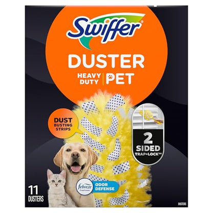 Swiffer Pet Heavy Duty Dusters Refills, Multisurface 360 Dusters with Febreze Odor Defense, 11 Count - size: 11 Count (Pack of 1)